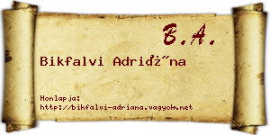 Bikfalvi Adriána névjegykártya